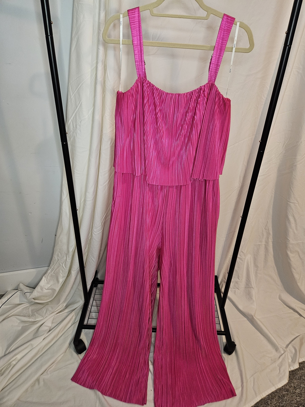ARULA Hot Pink Pleated Wide-Leg Jumpsuit